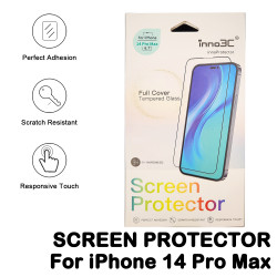 inno3C - 全覆蓋鋼化玻璃屏幕保護膜 For iPhone14 Pro Max
