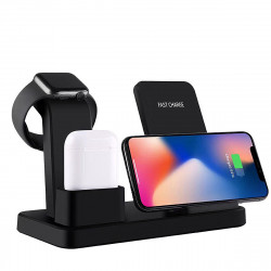 3-In-1 Multi-function Wireless Fast Charging Stand for iPhone/Android Mobile, Apple Watch, Airpods (Model:Q12) (Hong Kong Warranty Period 90 days)